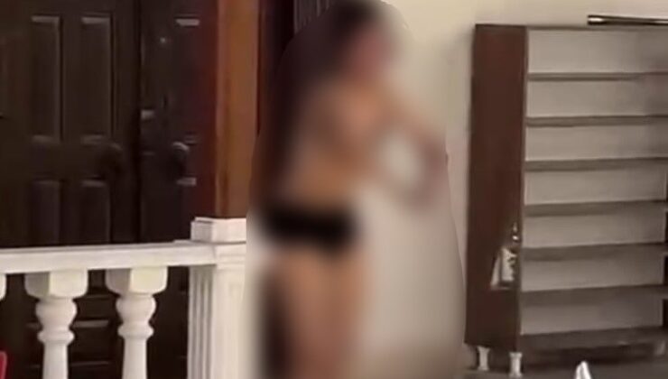 Edremit’te cami önünde kıyafetlerini çıkaran kadın hakkında polis işlem yaptı